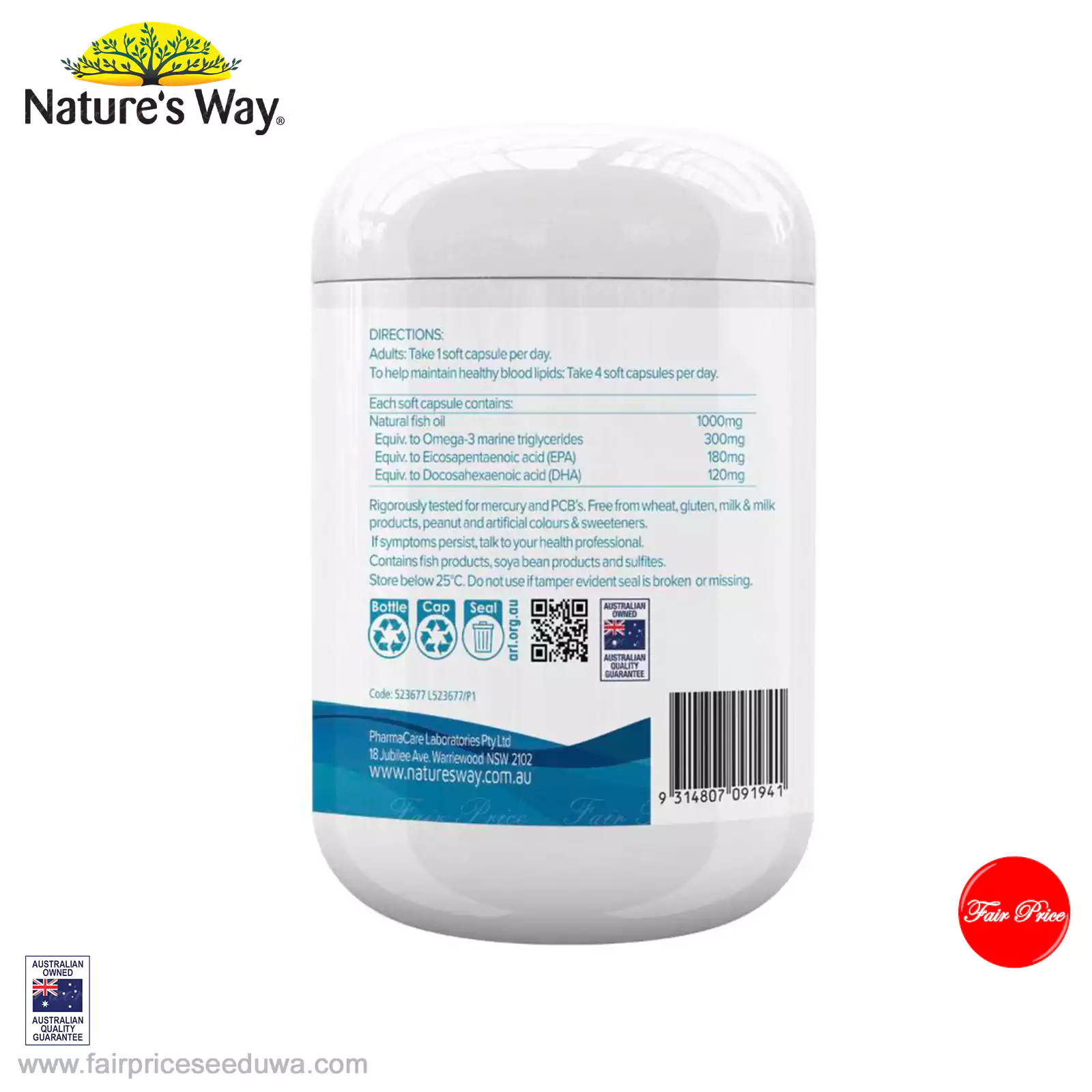 Nature's Way Wild Caught Fish Oil 1000mg 400 Pack - Image 3