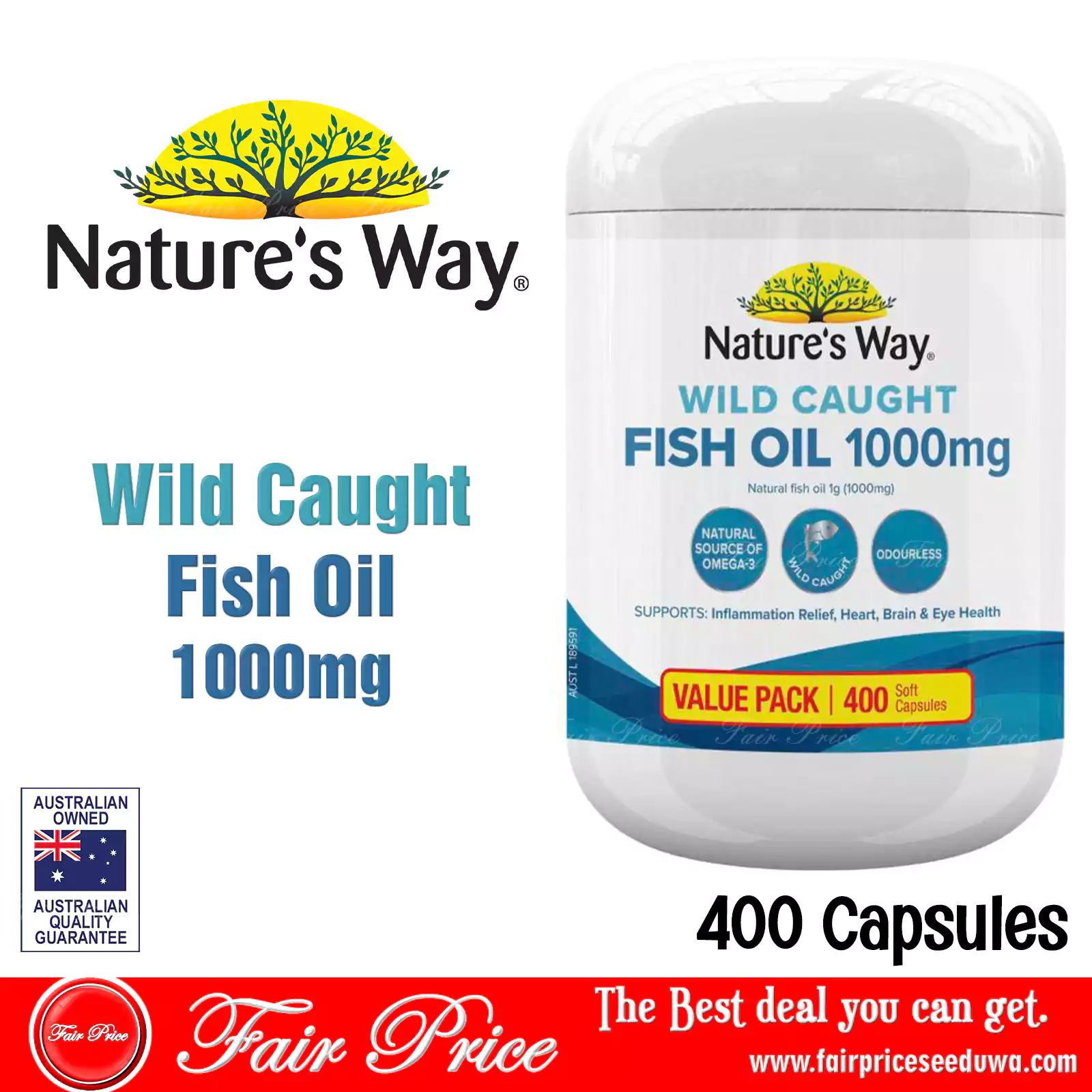 Nature's Way Wild Caught Fish Oil 1000mg 400 Pack