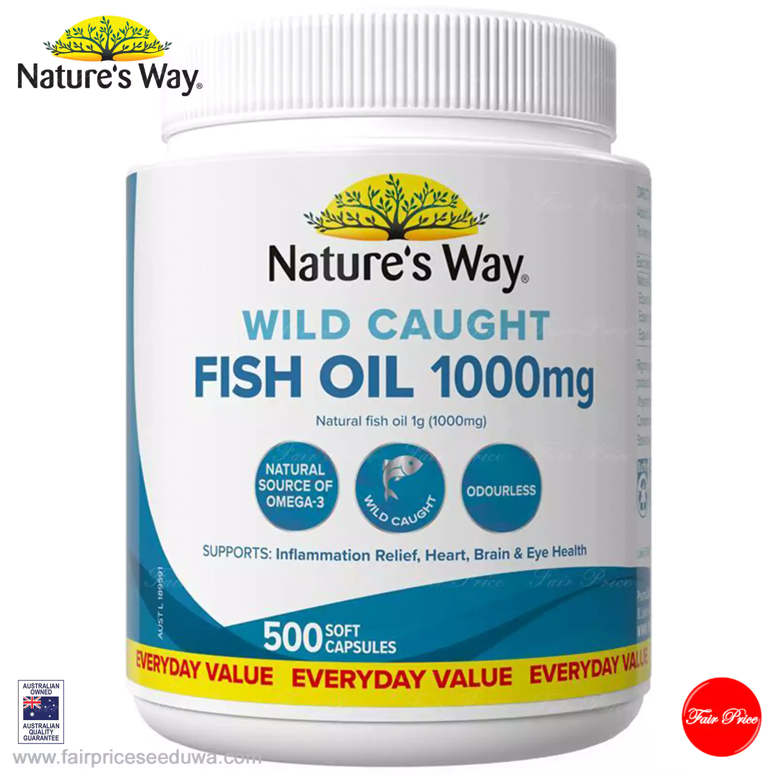 Nature's Way Wild Caught Fish Oil 1000mg 500 Capsules Exclusive - Image 2