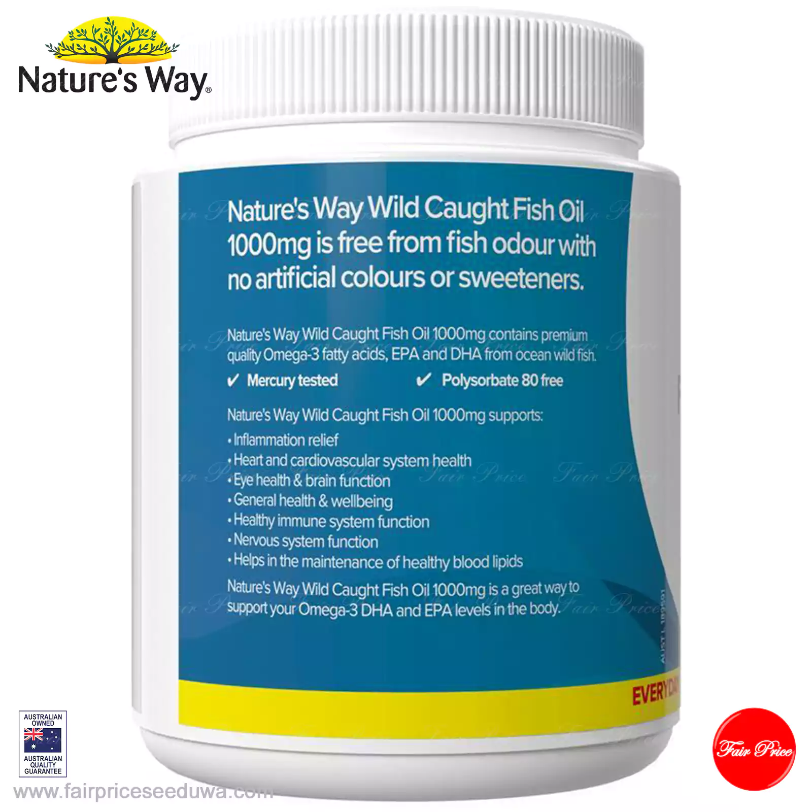 Nature's Way Wild Caught Fish Oil 1000mg 500 Capsules Exclusive - Image 3