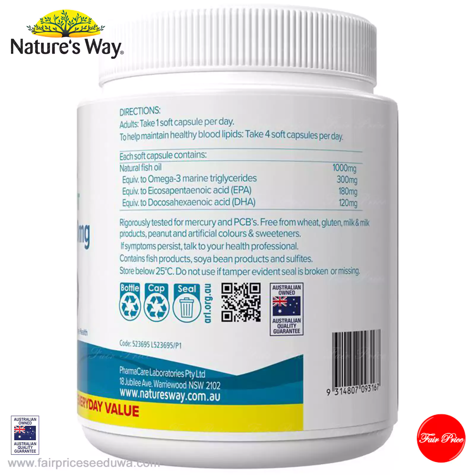 Nature's Way Wild Caught Fish Oil 1000mg 500 Capsules Exclusive - Image 4