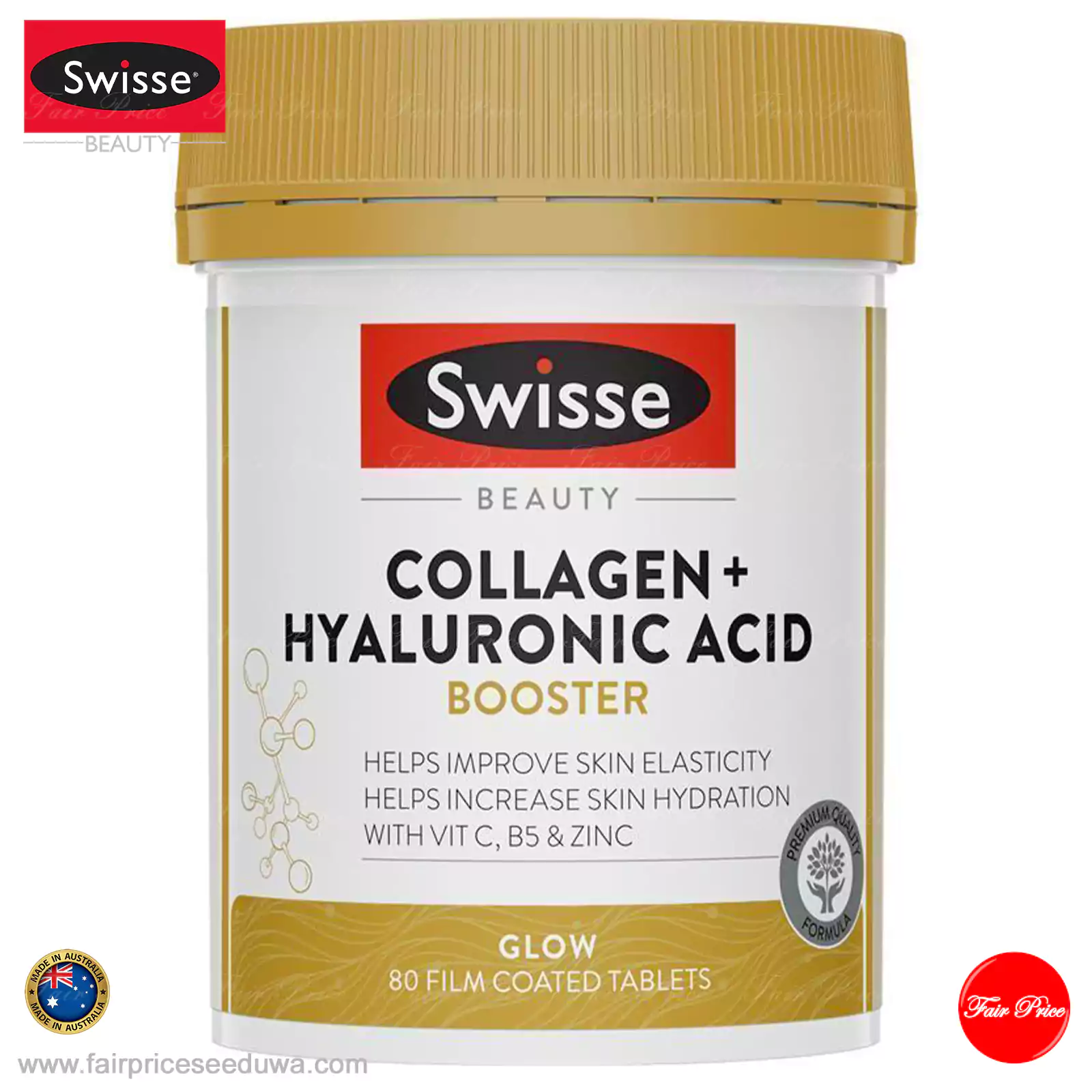 Swisse Beauty Collagen + Hyaluronic Acid Booster 80 Tablets - Image 2