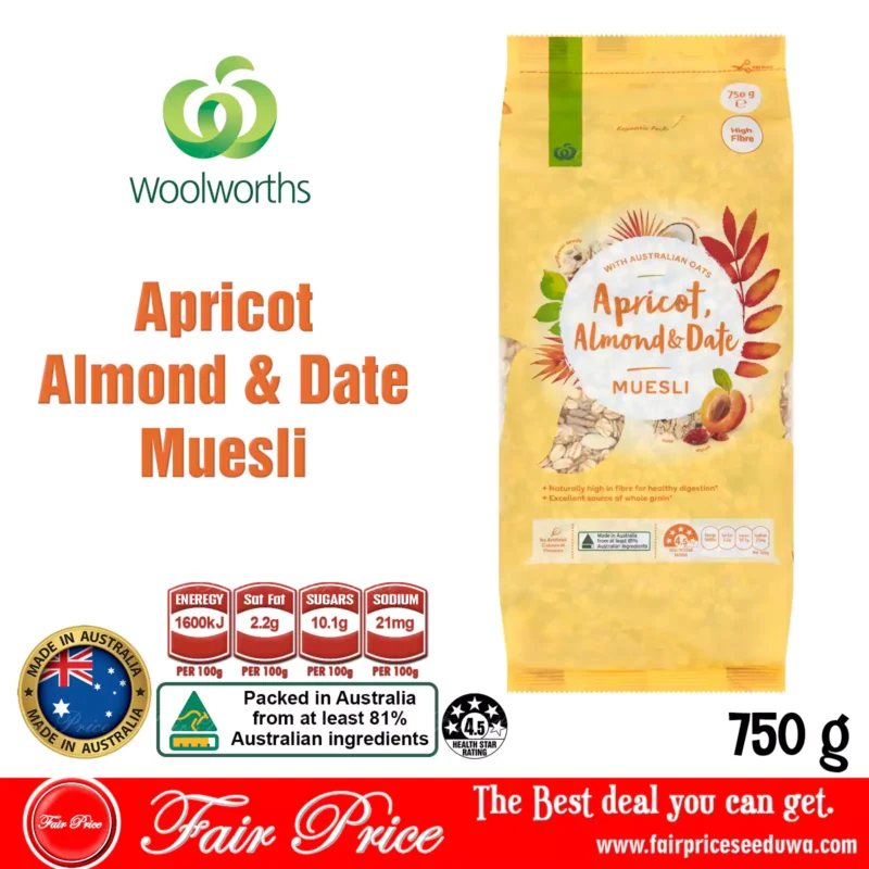 Woolworths Apricot Almond & Date Muesli 750g