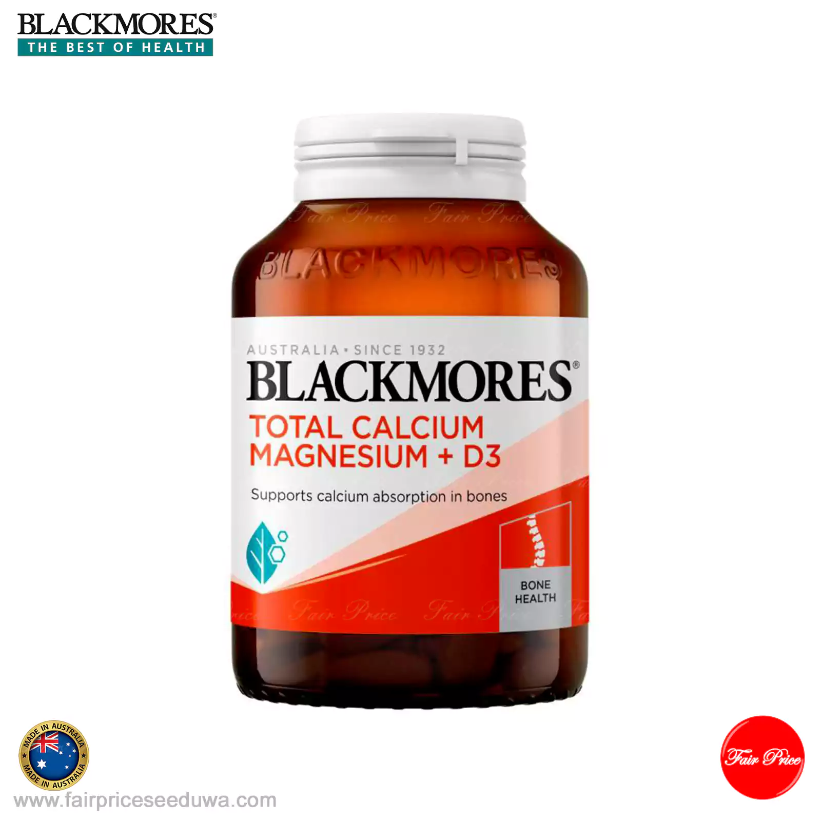 Blackmores Total Calcium Magnesium + D3 Tablets  125 Pack - Image 2