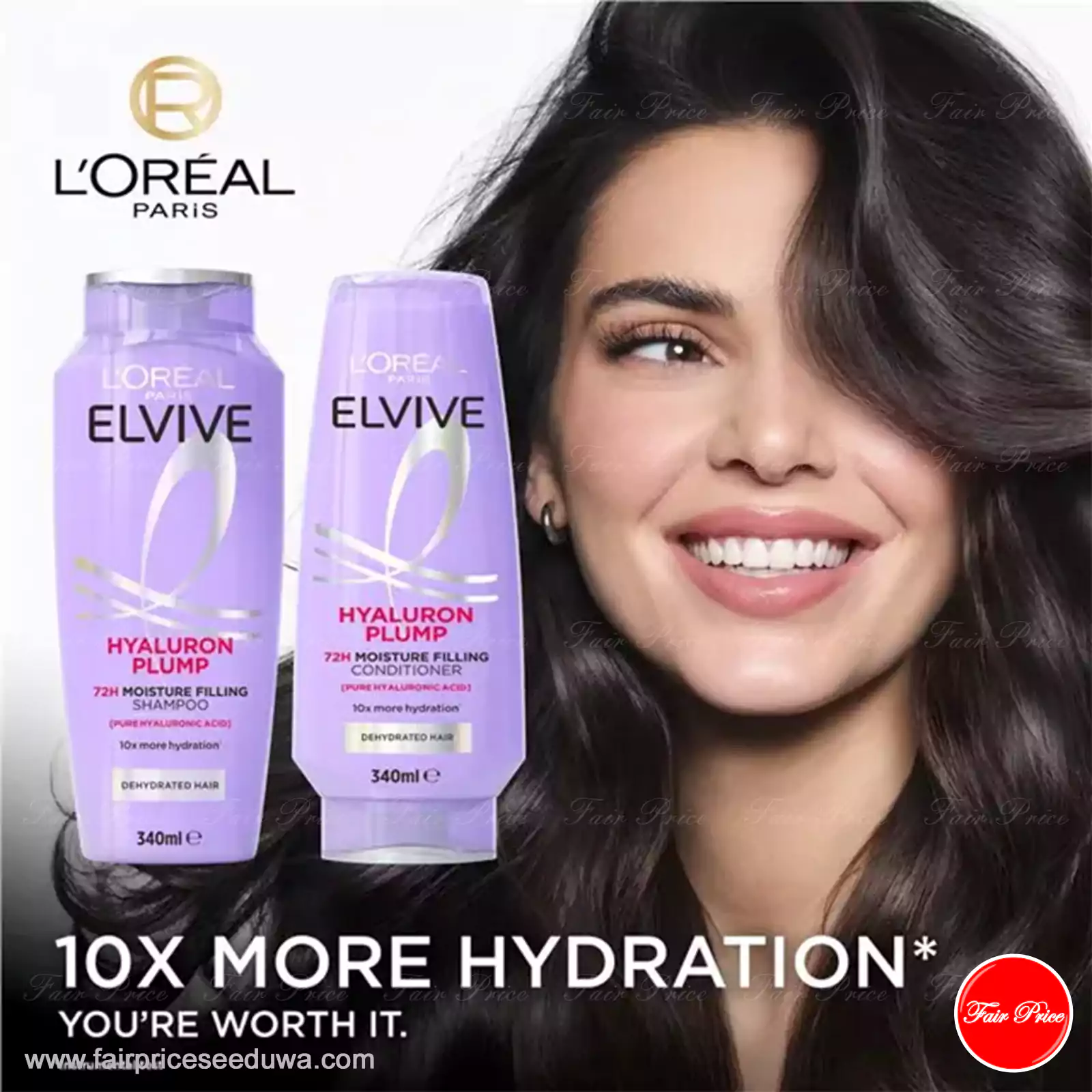 LOreal Elvive Hyaluron Plump Shampoo & Conditioner 340ml (Set) - Image 6