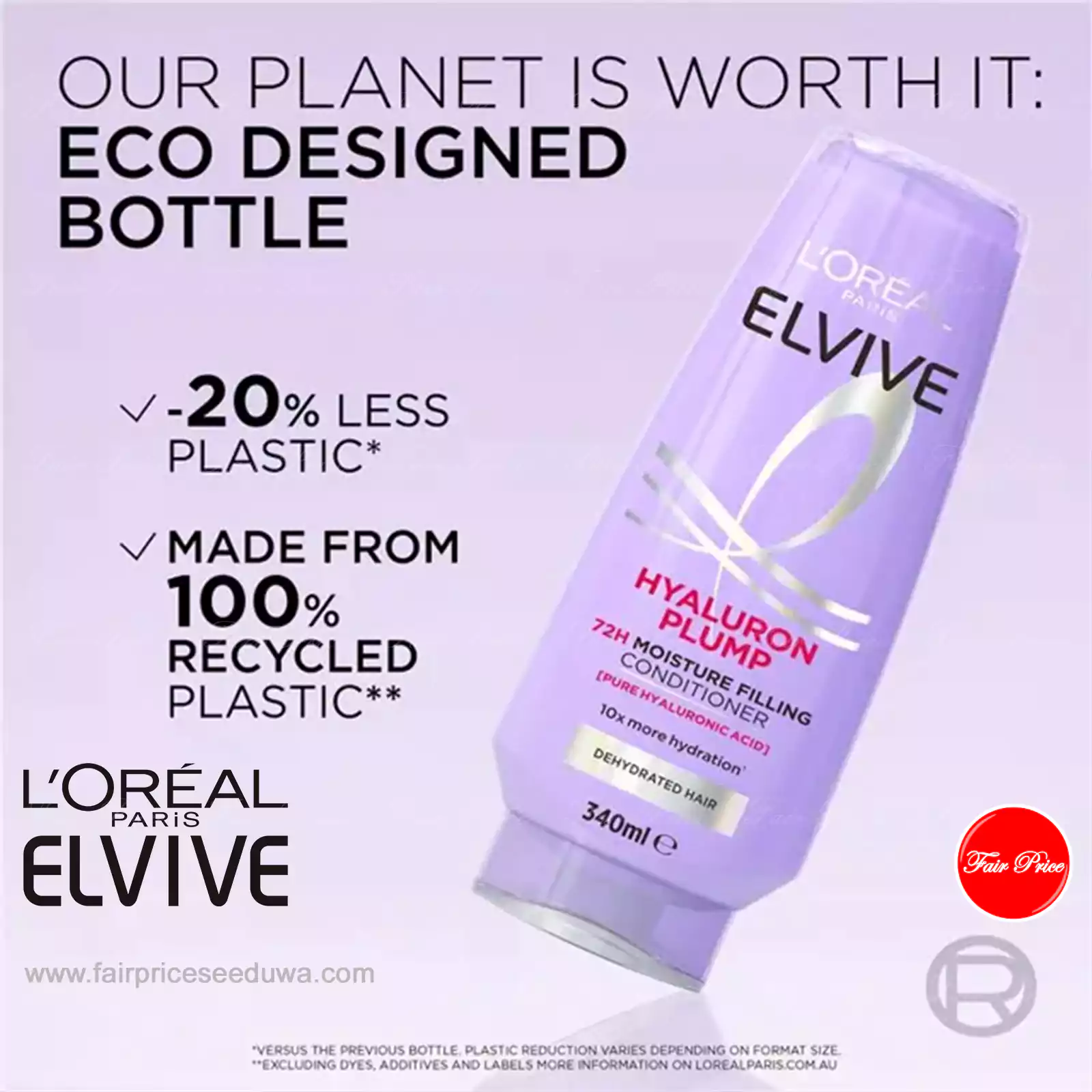 LOreal Elvive Hyaluron Plump Shampoo & Conditioner 340ml (Set) - Image 8