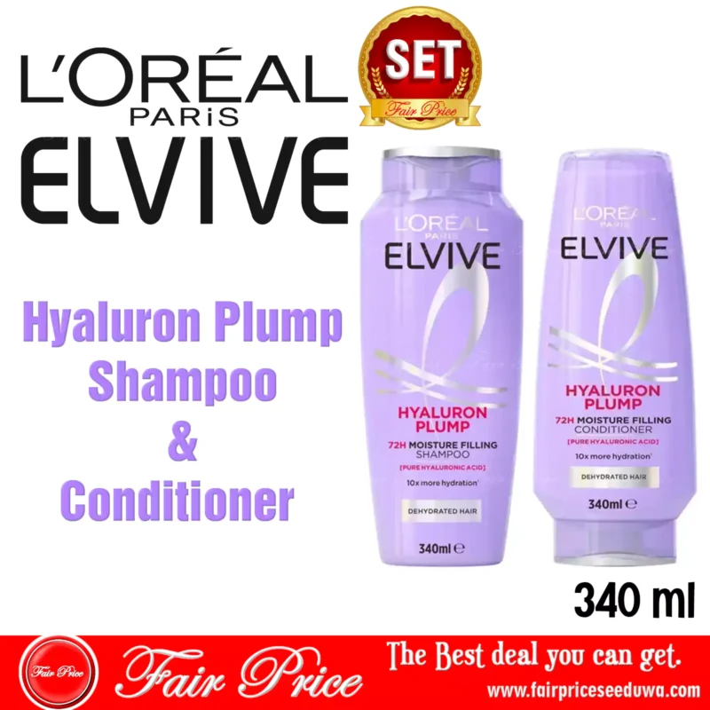 LOreal Elvive Hyaluron Plump Shampoo & Conditioner 340ml (Set)