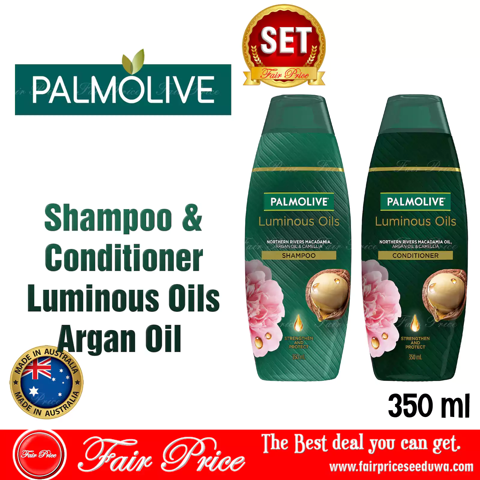 Palmolive Shampoo and Conditioner Luminous Oils Argan Oil 350ml (Set)