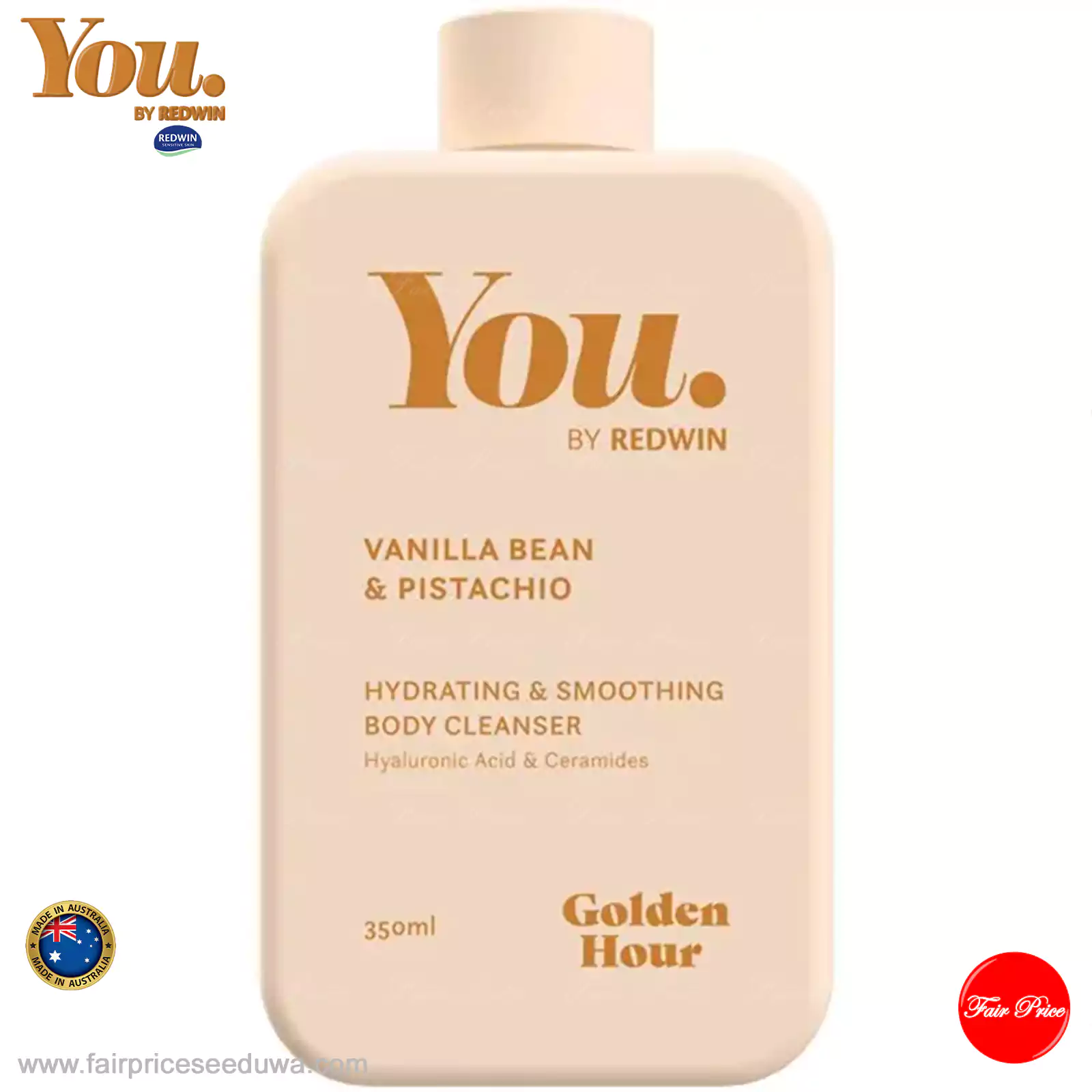 Redwin You Golden Hour Vanilla Bean & Pistachio Body Cleanser 350ml - Image 2
