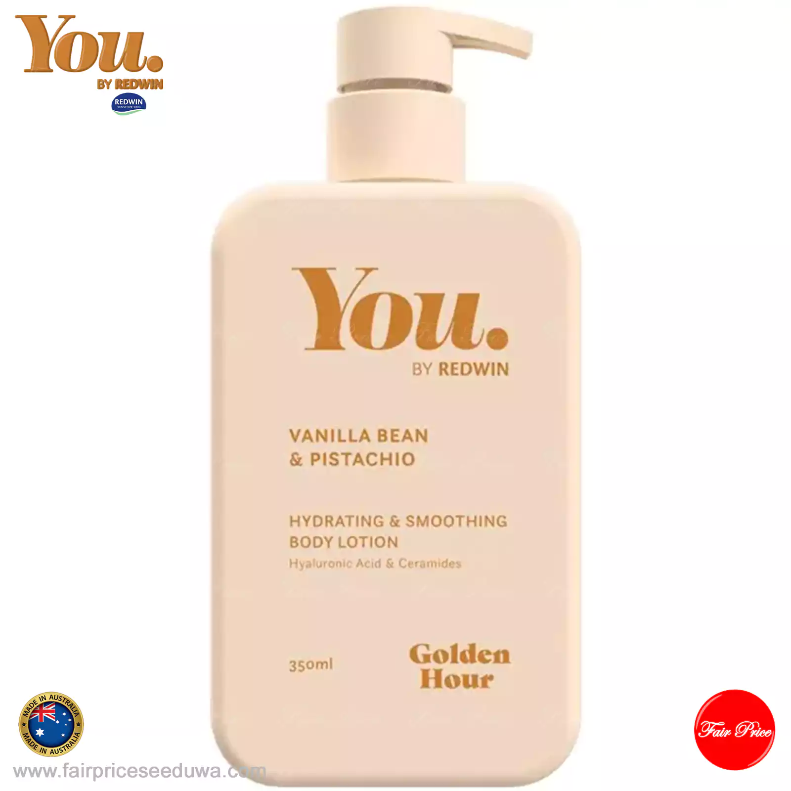 Redwin You Golden Hour Vanilla Bean & Pistachio Body Lotion 350ml - Image 2