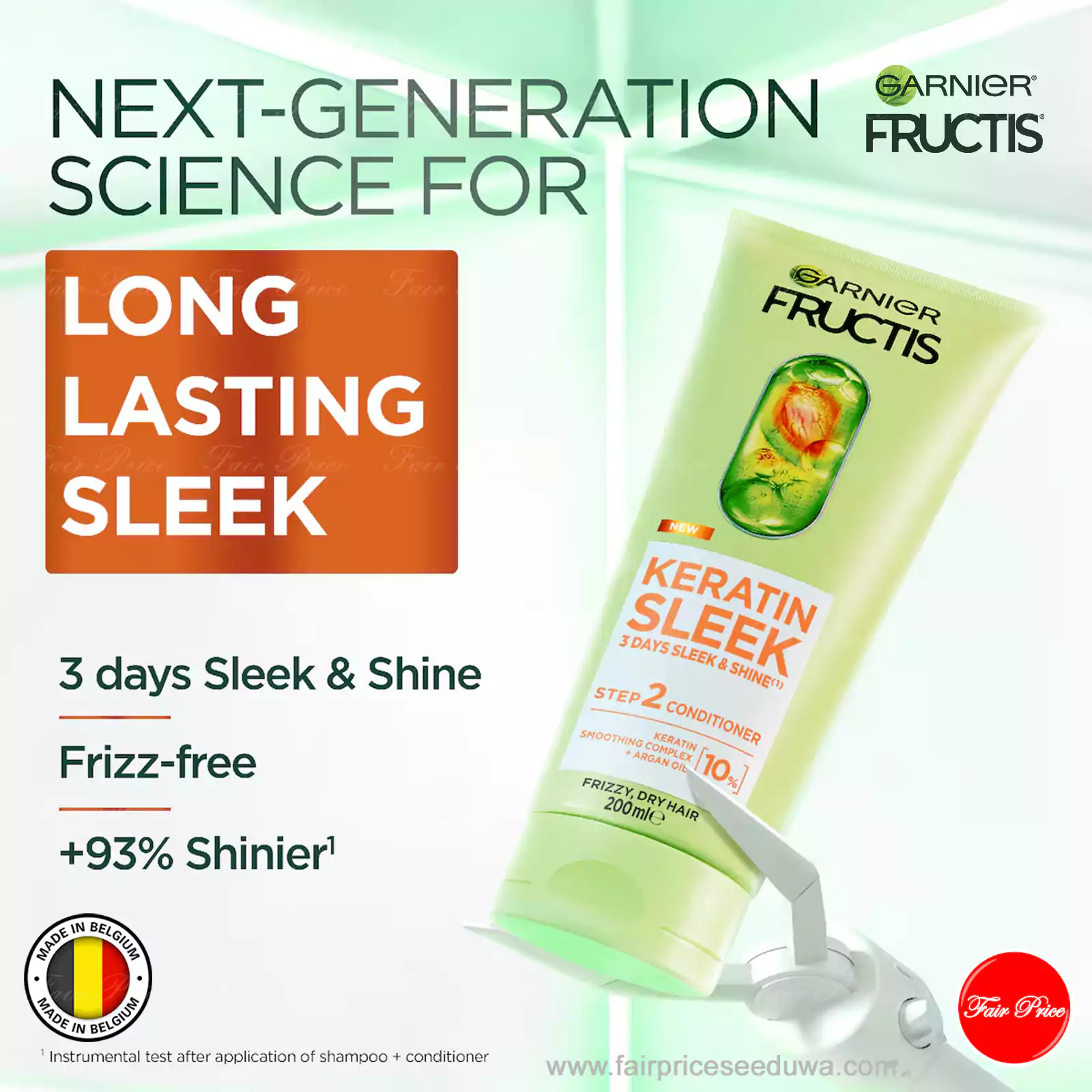 Garnier Fructis Keratin Sleek Shampoo & Conditioner 200ml (Set) - Image 8
