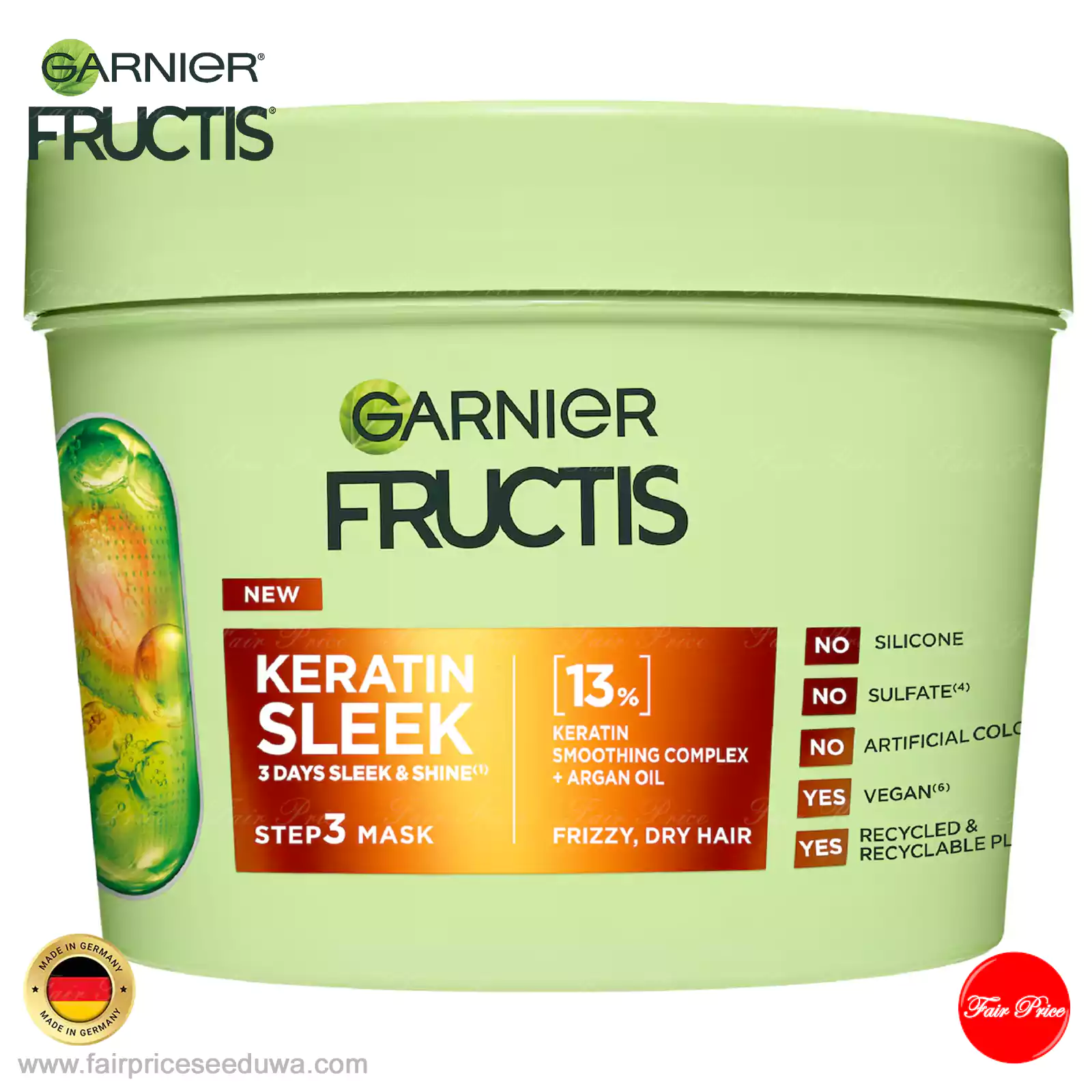 Garnier Fructis Keratin Sleek Hair Mask 370ml