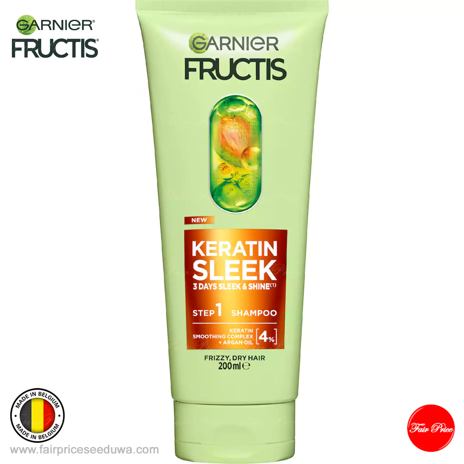 Garnier Fructis Keratin Sleek Shampoo & Conditioner 200ml (Set) - Image 2