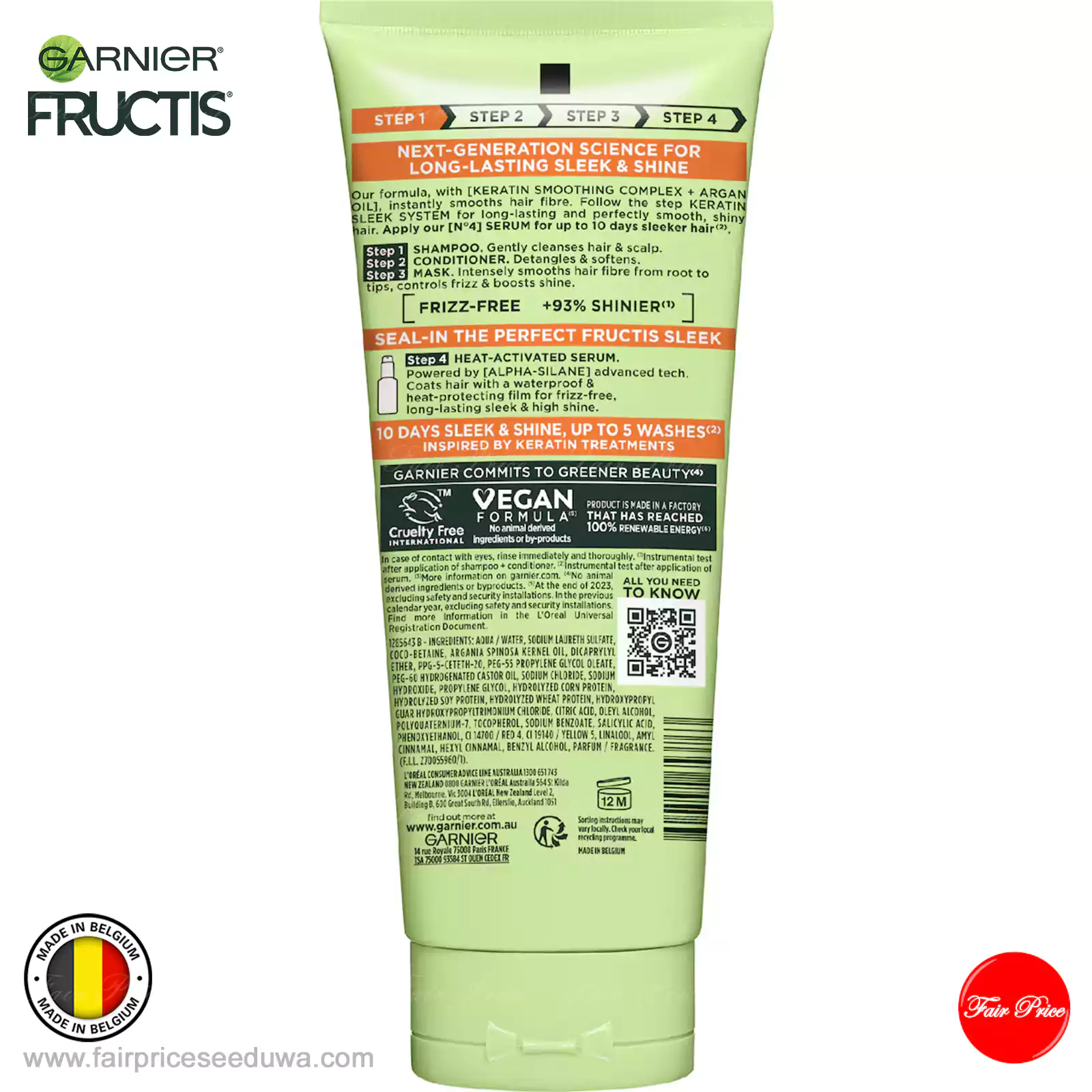 Garnier Fructis Keratin Sleek Shampoo & Conditioner 200ml (Set) - Image 3