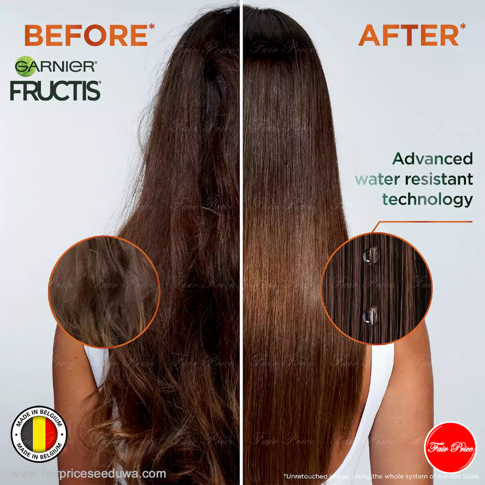 Garnier Fructis Keratin Sleek Shampoo & Conditioner 200ml (Set) - Image 6