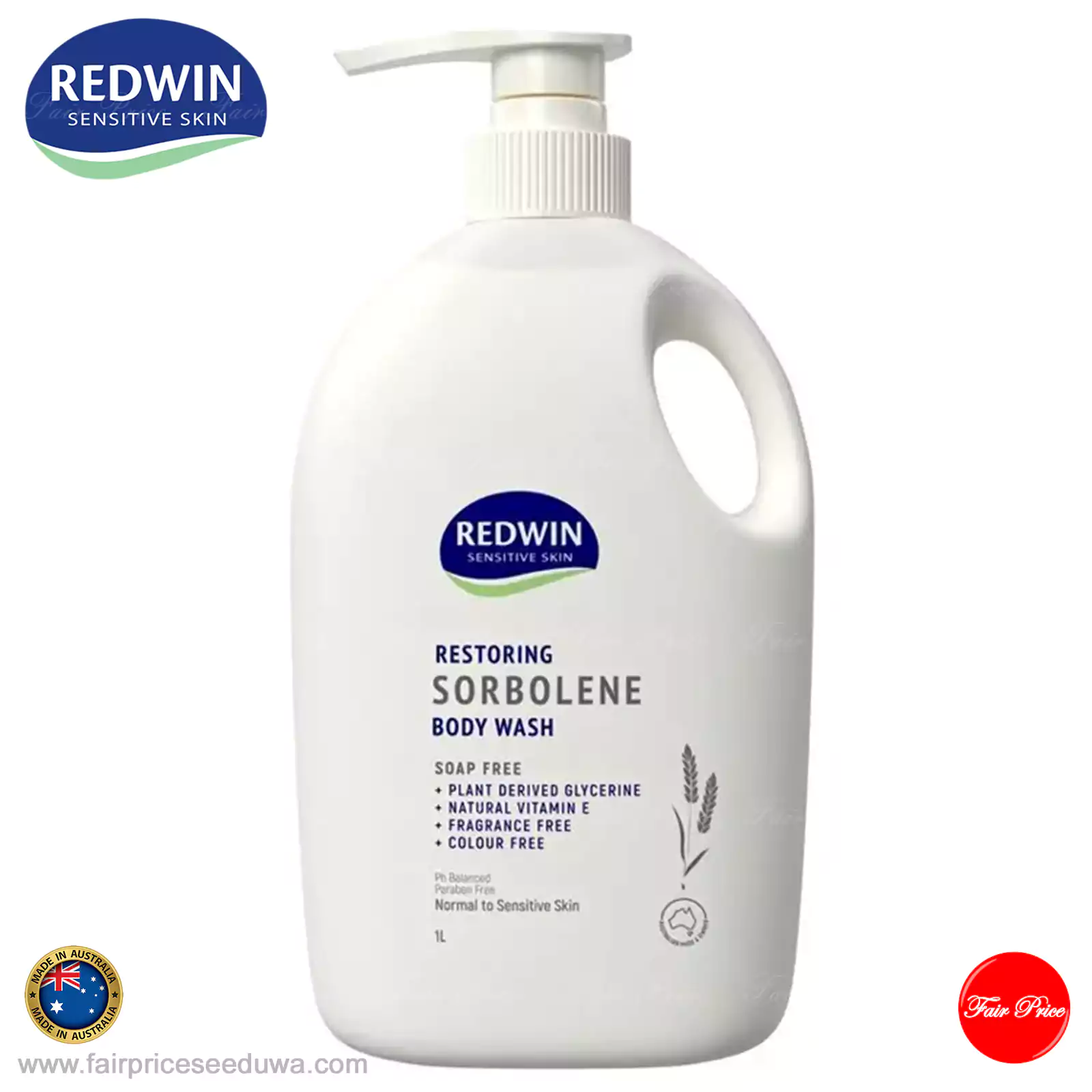 Redwin Sorbolene Body Wash with Vitamin E 1 Litre - Image 2