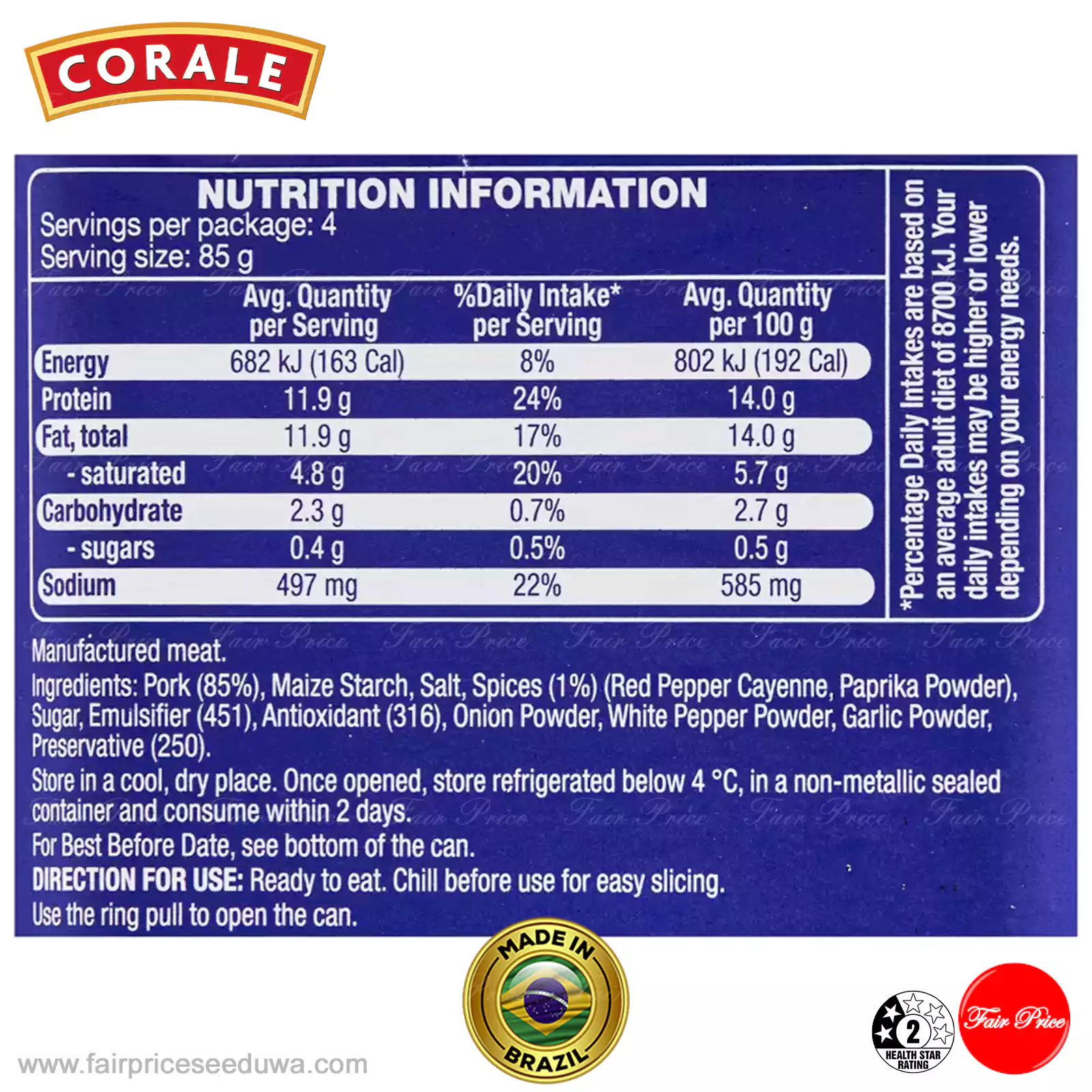 Corale Spiced Ham 340g - Image 5