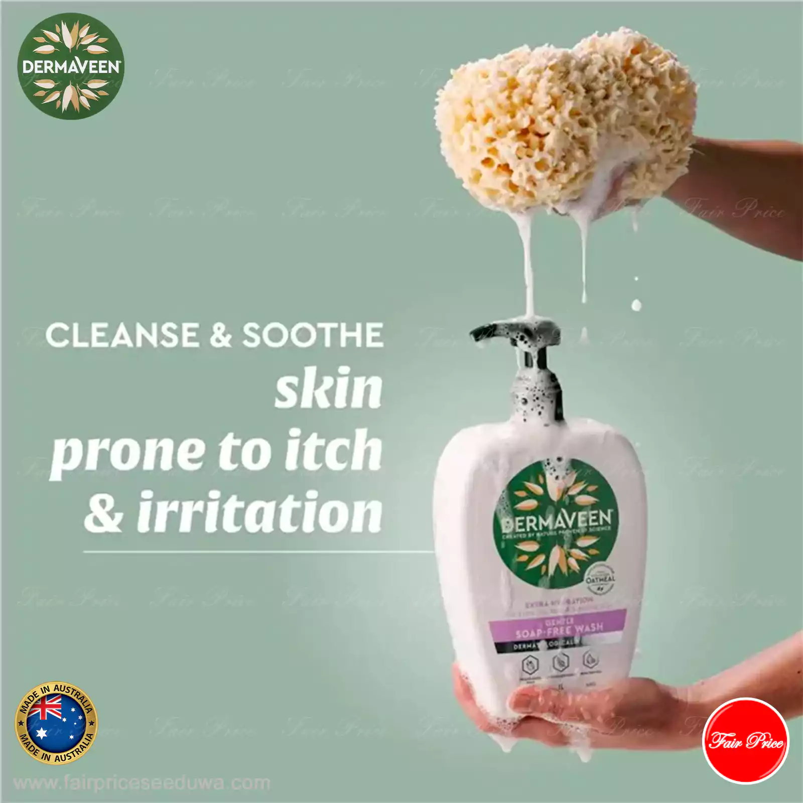 DermaVeen Extra Hydration Gentle Soap Free Wash 1.25L Exclusive Size - Image 5