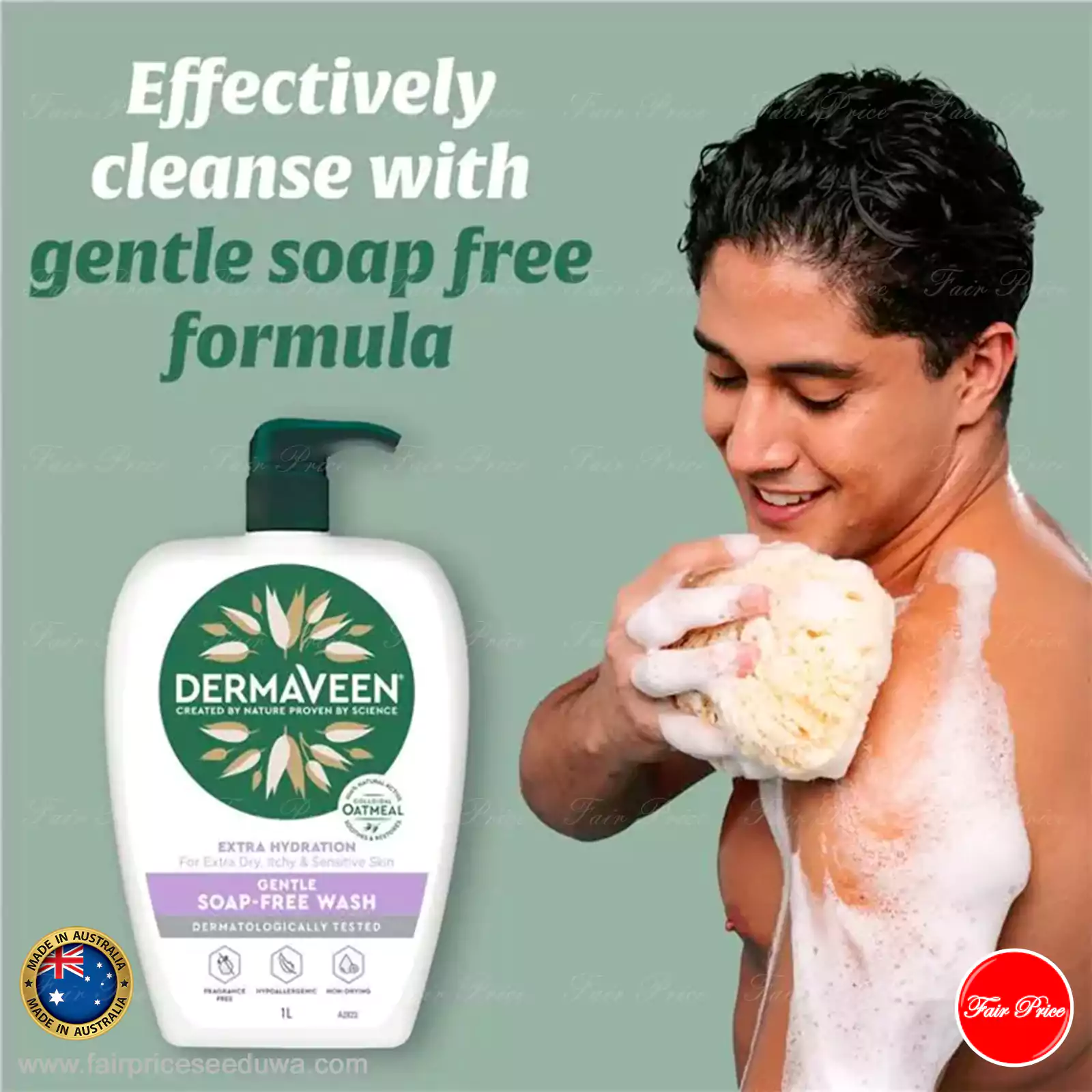 DermaVeen Extra Hydration Gentle Soap Free Wash 1.25L Exclusive Size - Image 9