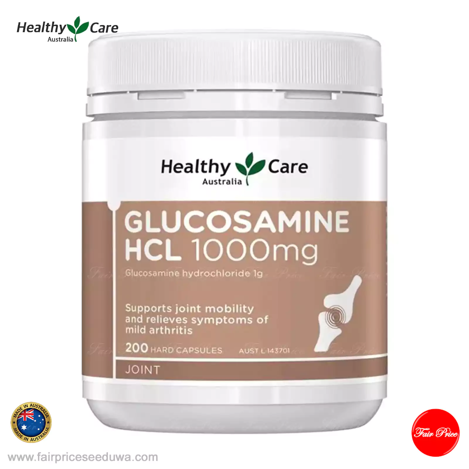 Healthy Care Glucosamine HCL 1000mg 200 Capsules - Image 2