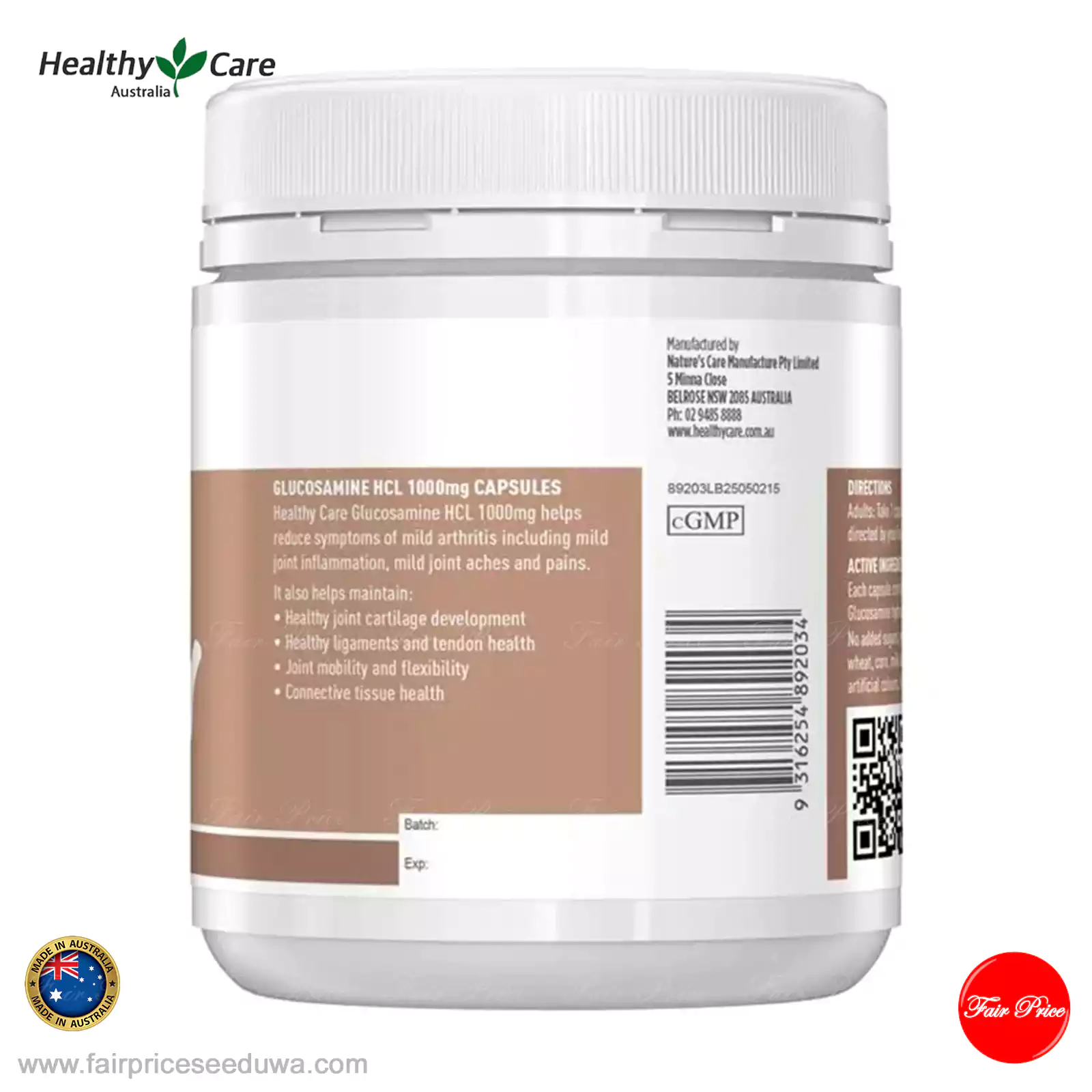Healthy Care Glucosamine HCL 1000mg 200 Capsules - Image 4