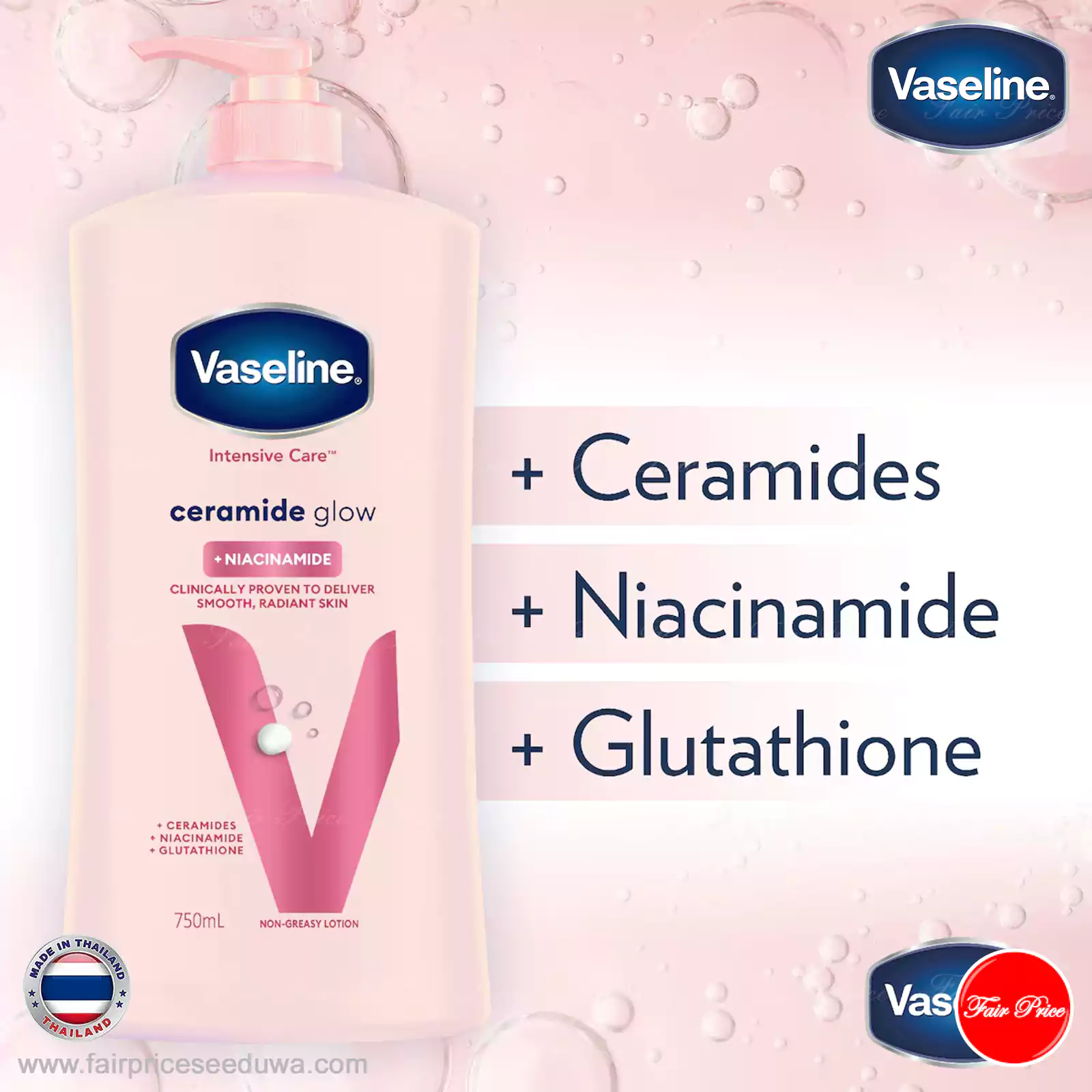 Vaseline Intensive Care Body Lotion Ceramide Glow 750ml - Image 5