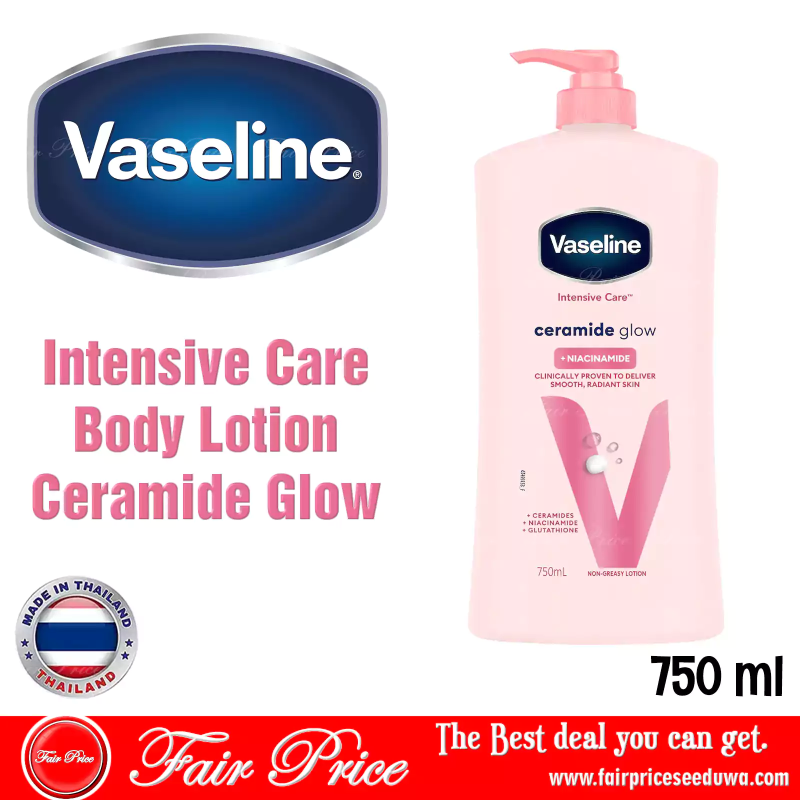 Vaseline Intensive Care Body Lotion Ceramide Glow 750ml